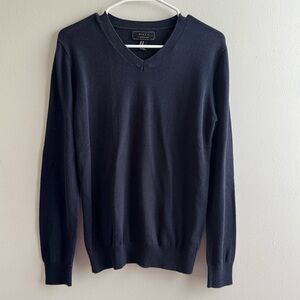 21men Blue V-Neck Sweater Classic Knit
